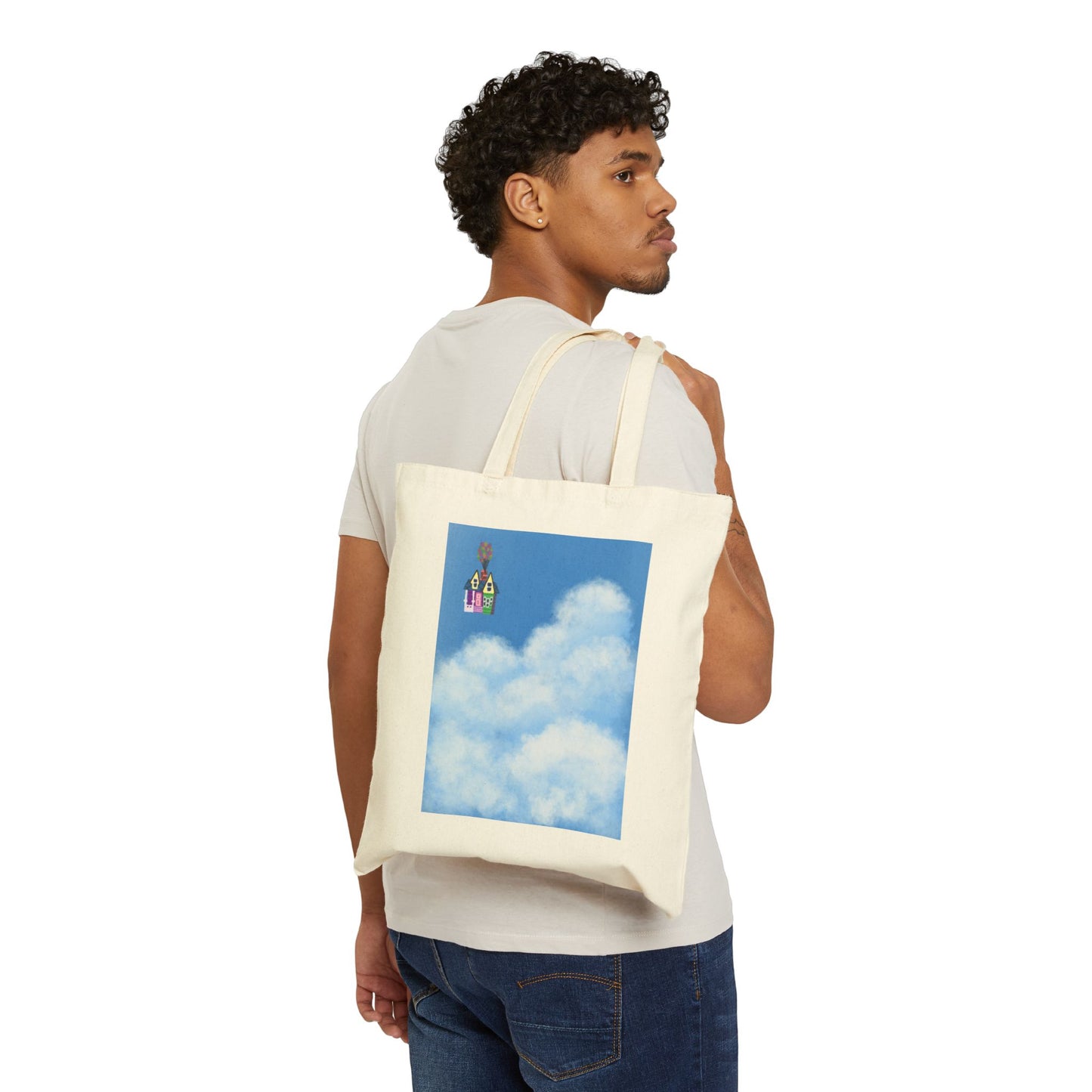 Dreamy Clouds Cotton Canvas Tote Bag | Eco-Friendly Shopping Bag, Beach Tote, Gift Bag, Art Print Tote, Reusable Grocery Bag