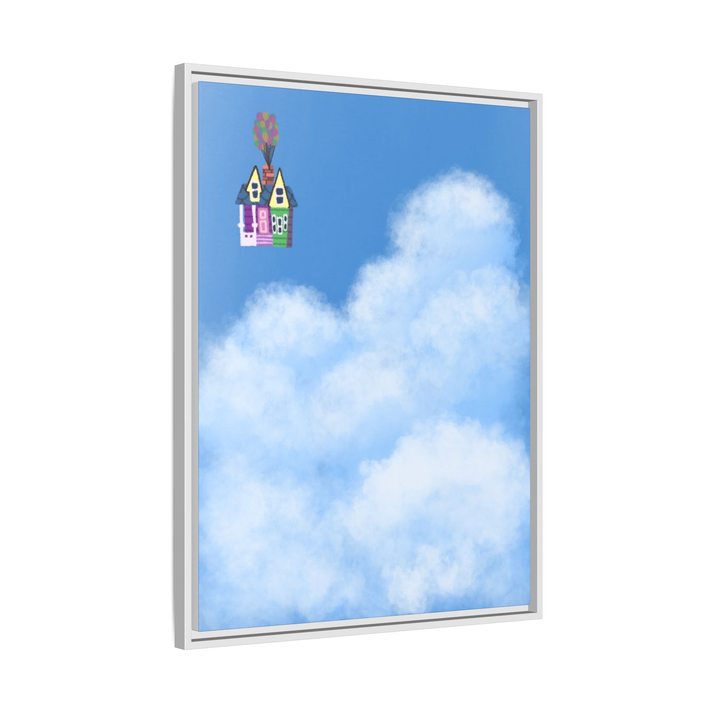 Canvas Wall Art - House in the Clouds Kids Room Decor Picture Frame