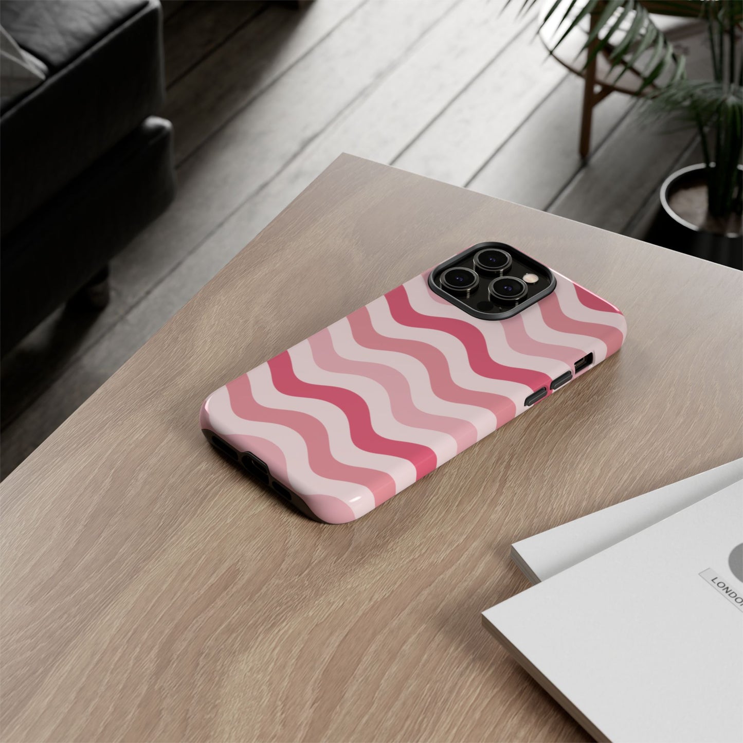 Stylish Phone Case with Wavy Pattern, Cute Phone Cover, Chic Gift for Her, Trendy Cellphone Protection, Valentine's Day Gift, Summer Vibe