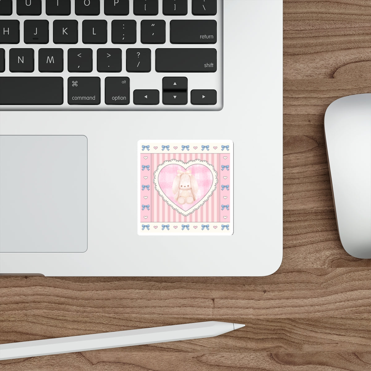 Coquette Bunny Heart Die-Cut Stickers, Cute Decor for Gifts, Scrapbooking, Journaling