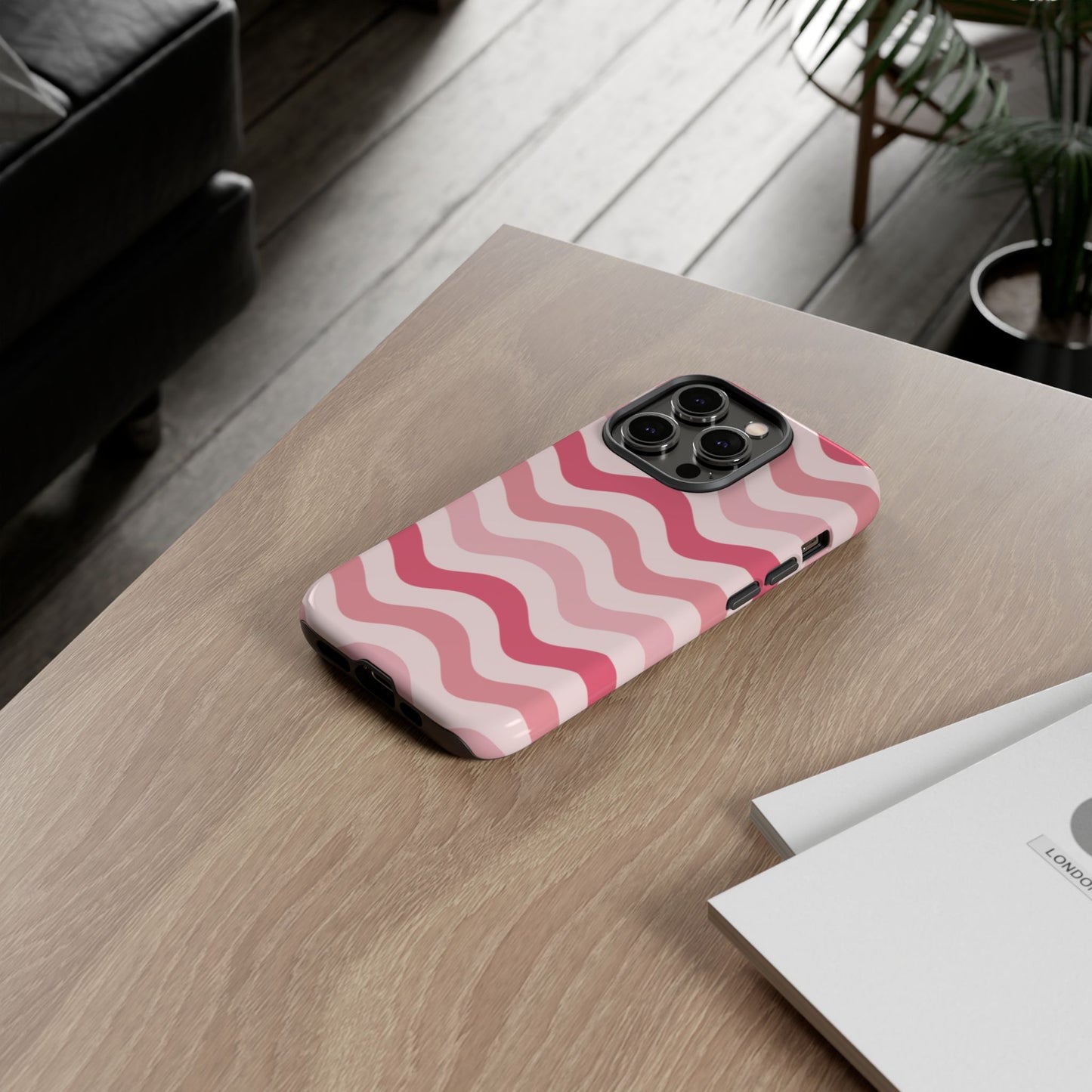 Stylish Phone Case with Wavy Pattern, Cute Phone Cover, Chic Gift for Her, Trendy Cellphone Protection, Valentine's Day Gift, Summer Vibe