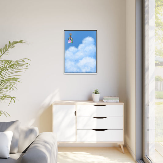 Canvas Wall Art - House in the Clouds Kids Room Decor Picture Frame