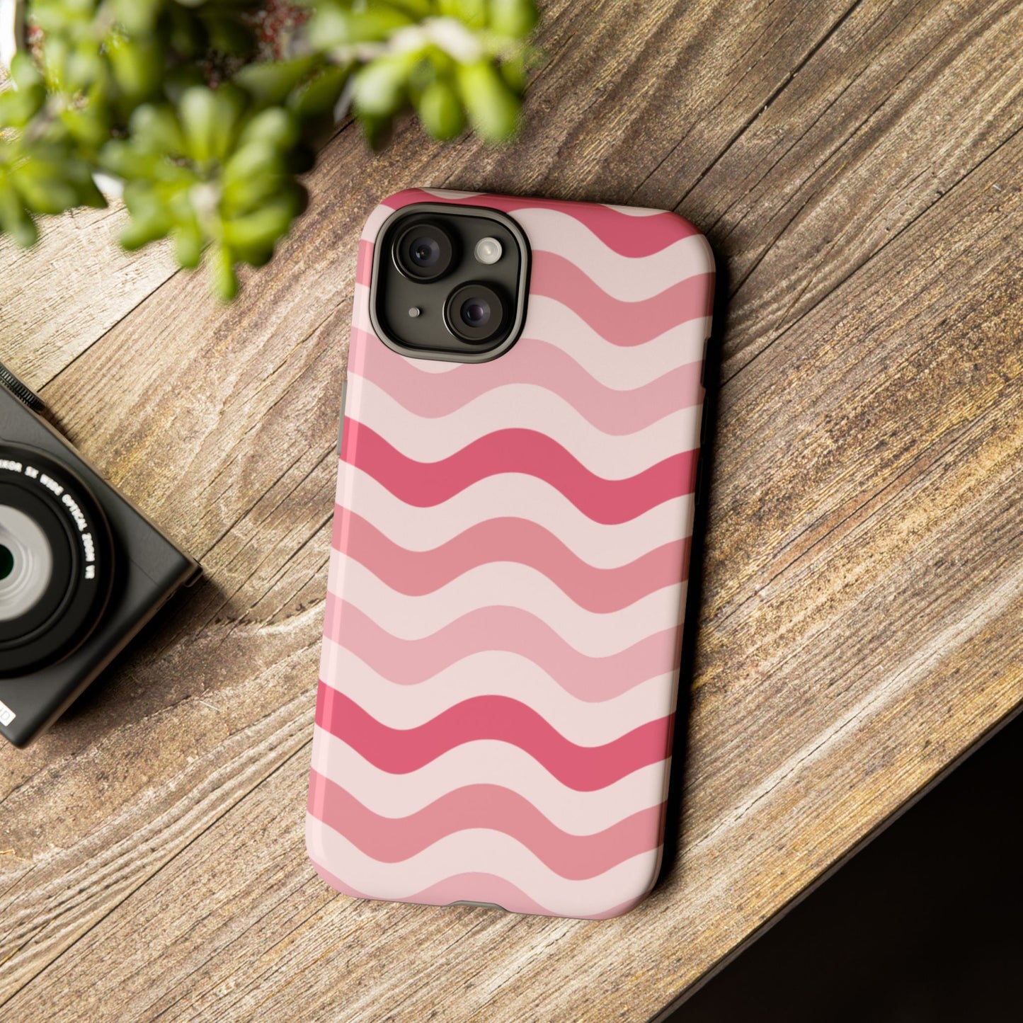 Stylish Phone Case with Wavy Pattern, Cute Phone Cover, Chic Gift for Her, Trendy Cellphone Protection, Valentine's Day Gift, Summer Vibe
