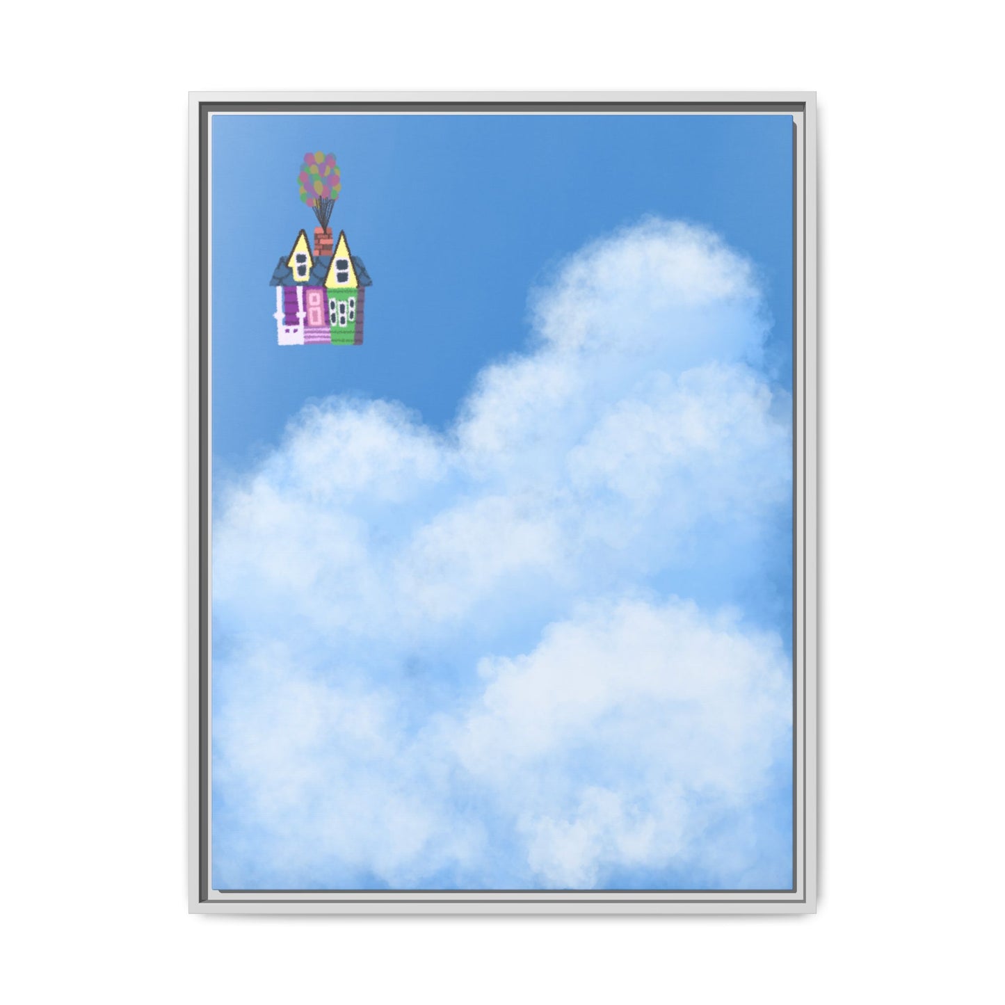 Canvas Wall Art - House in the Clouds Kids Room Decor Picture Frame