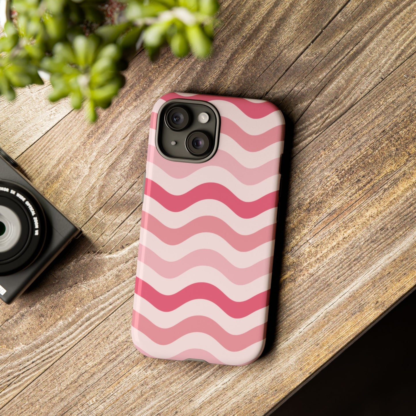 Stylish Phone Case with Wavy Pattern, Cute Phone Cover, Chic Gift for Her, Trendy Cellphone Protection, Valentine's Day Gift, Summer Vibe