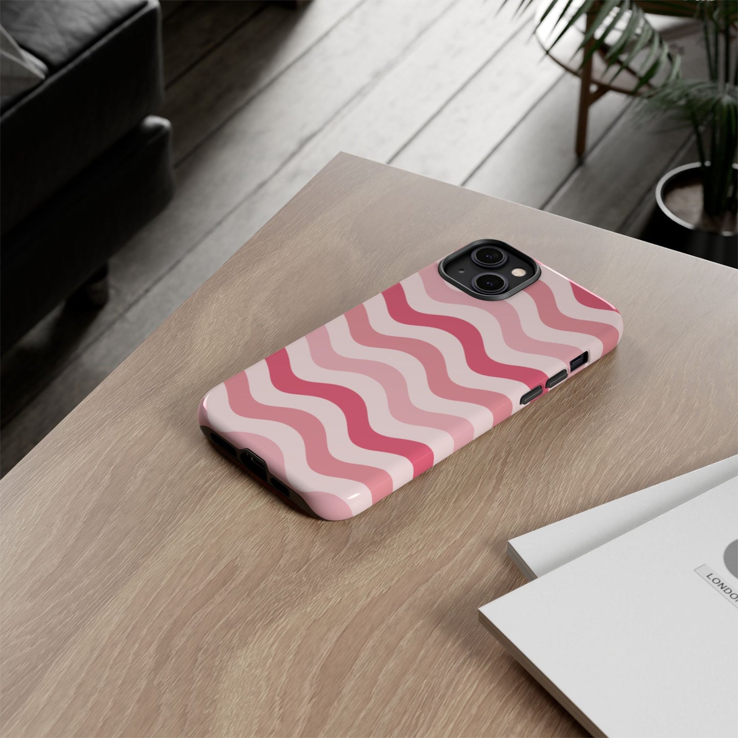Stylish Phone Case with Wavy Pattern, Cute Phone Cover, Chic Gift for Her, Trendy Cellphone Protection, Valentine's Day Gift, Summer Vibe