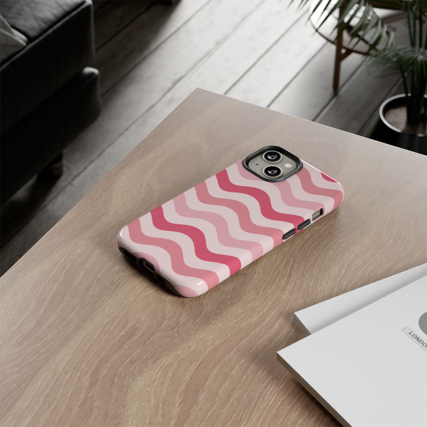 Stylish Phone Case with Wavy Pattern, Cute Phone Cover, Chic Gift for Her, Trendy Cellphone Protection, Valentine's Day Gift, Summer Vibe
