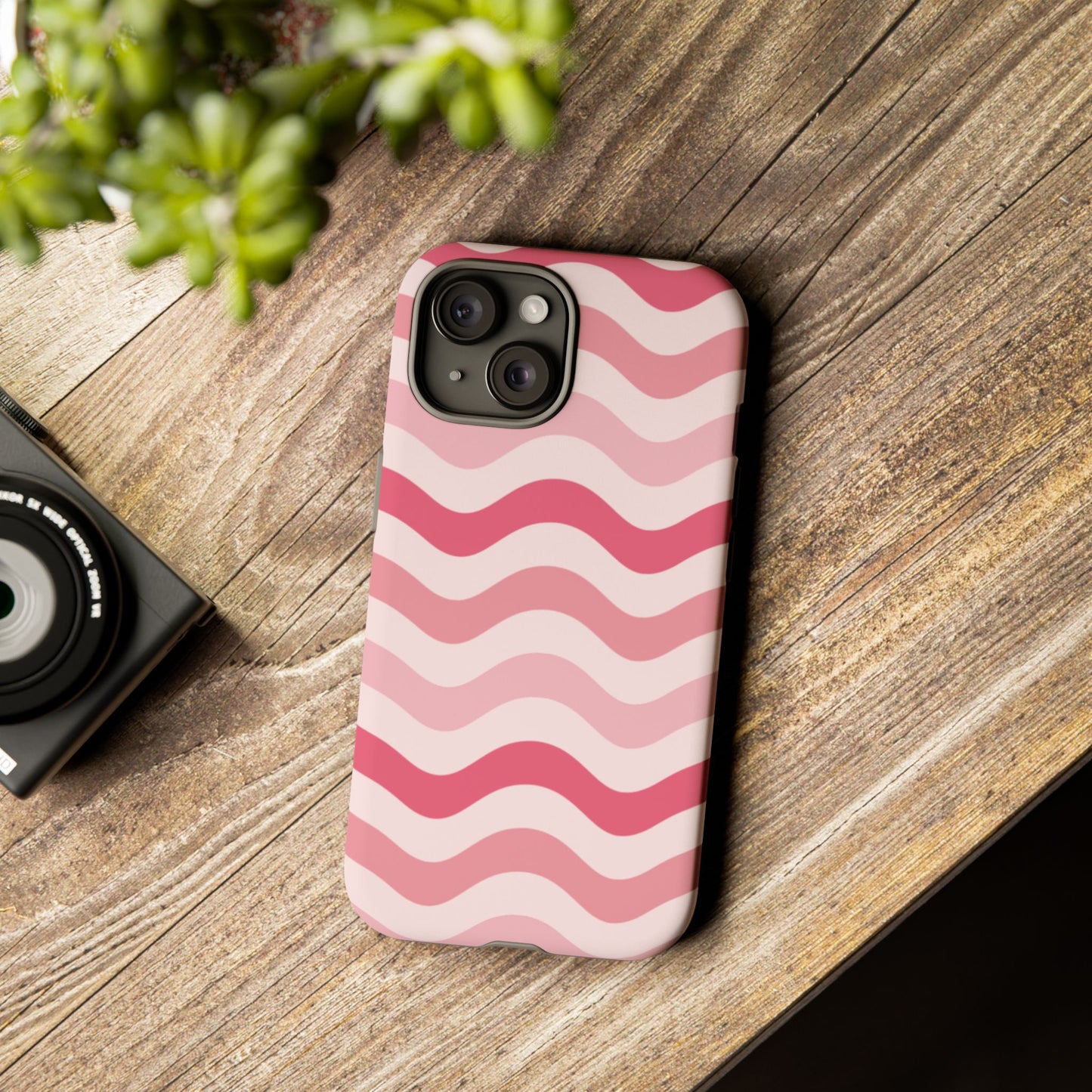 Stylish Phone Case with Wavy Pattern, Cute Phone Cover, Chic Gift for Her, Trendy Cellphone Protection, Valentine's Day Gift, Summer Vibe
