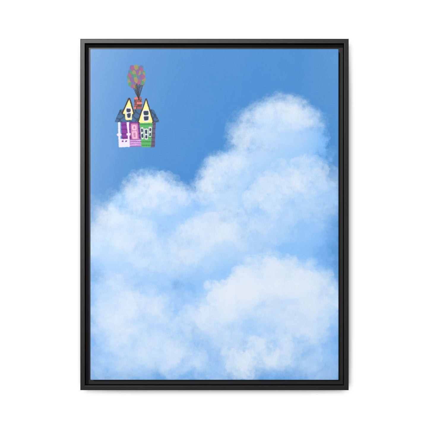 Canvas Wall Art - House in the Clouds Kids Room Decor Picture Frame