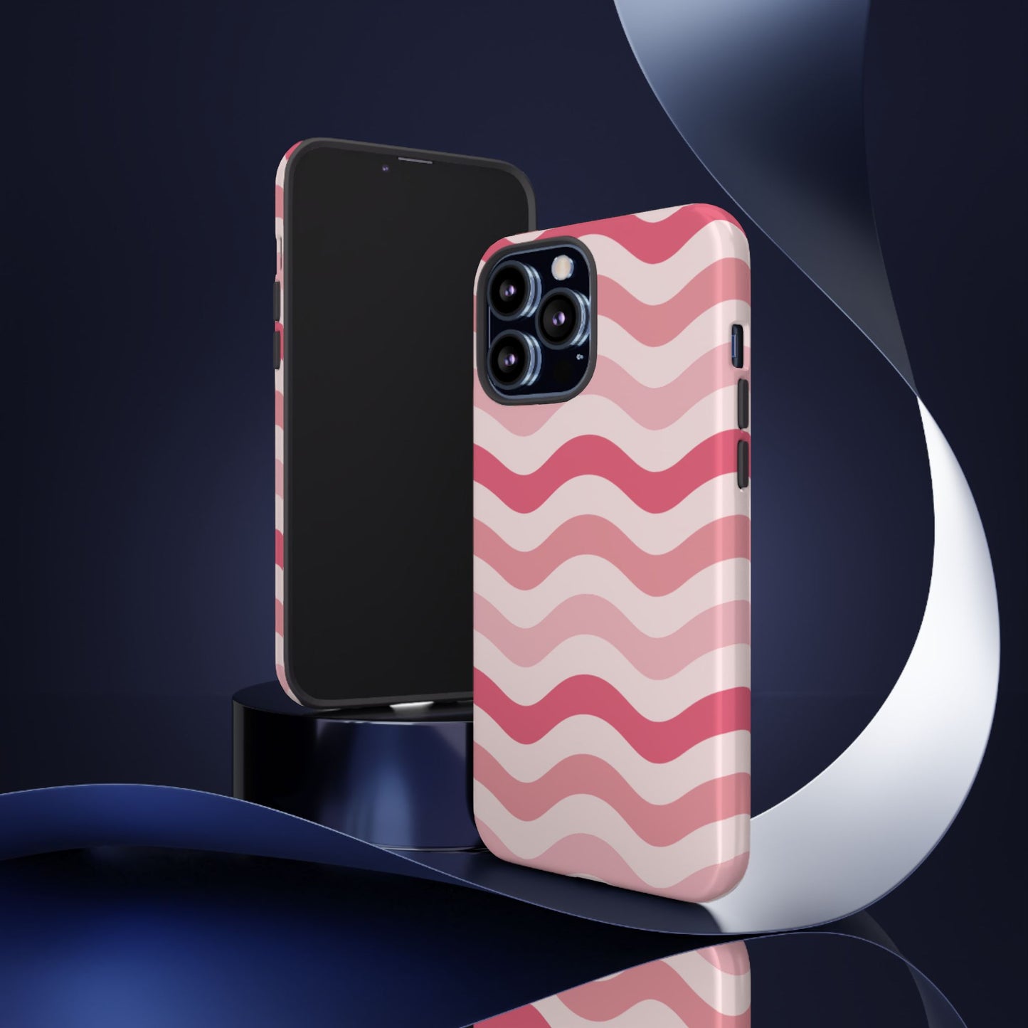 Stylish Phone Case with Wavy Pattern, Cute Phone Cover, Chic Gift for Her, Trendy Cellphone Protection, Valentine's Day Gift, Summer Vibe