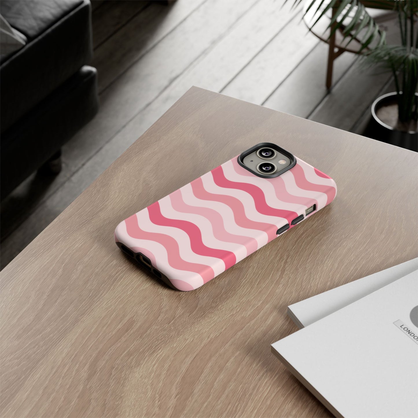 Stylish Phone Case with Wavy Pattern, Cute Phone Cover, Chic Gift for Her, Trendy Cellphone Protection, Valentine's Day Gift, Summer Vibe
