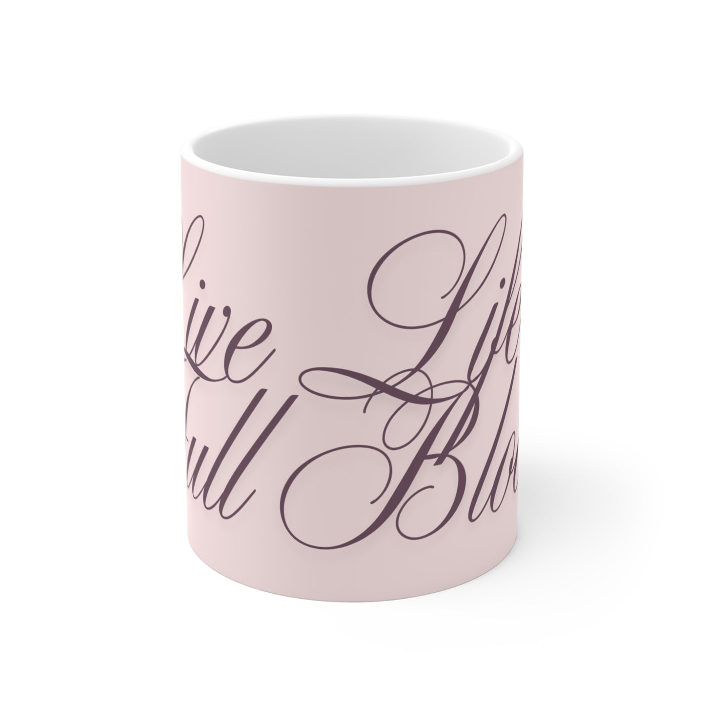 Inspirational Floral Mug - Live Life Full, Gift for Empowerment, Motivational Coffee Cup, Spring Decor, Flower Lover's Gift