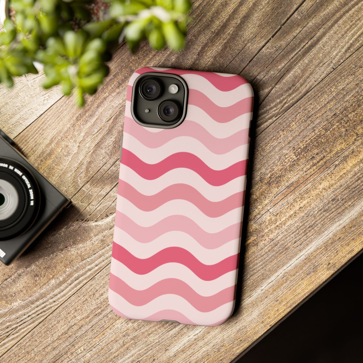 Stylish Phone Case with Wavy Pattern, Cute Phone Cover, Chic Gift for Her, Trendy Cellphone Protection, Valentine's Day Gift, Summer Vibe