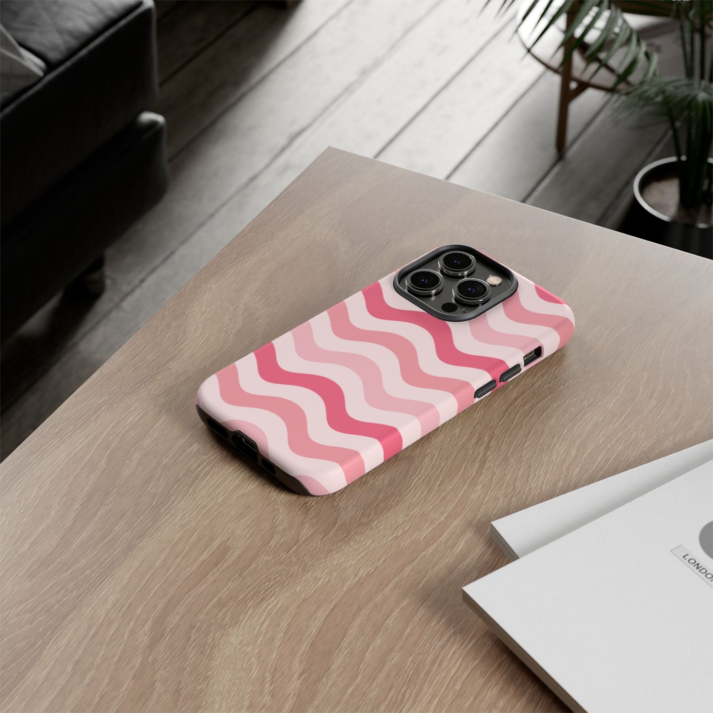 Stylish Phone Case with Wavy Pattern, Cute Phone Cover, Chic Gift for Her, Trendy Cellphone Protection, Valentine's Day Gift, Summer Vibe