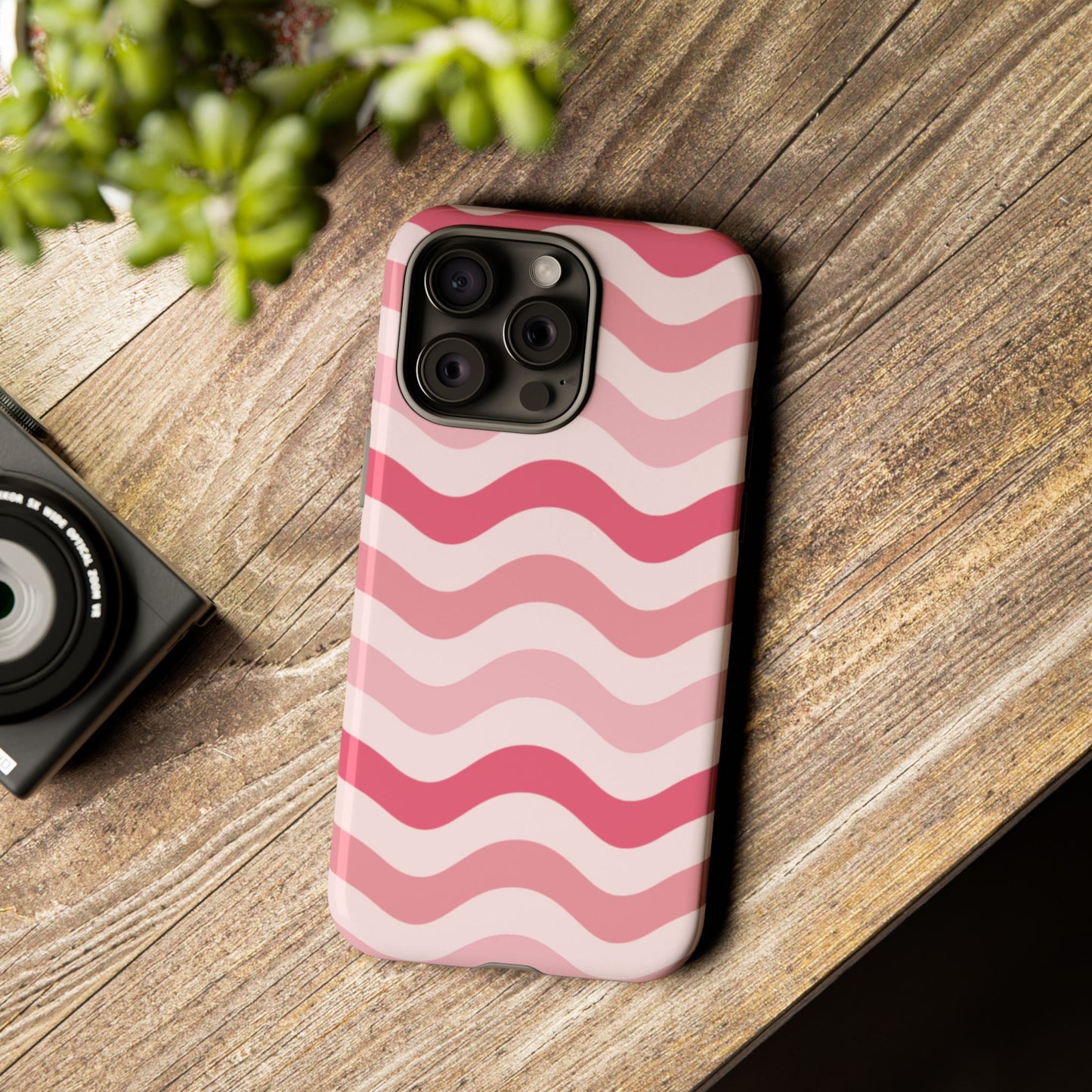 Stylish Phone Case with Wavy Pattern, Cute Phone Cover, Chic Gift for Her, Trendy Cellphone Protection, Valentine's Day Gift, Summer Vibe