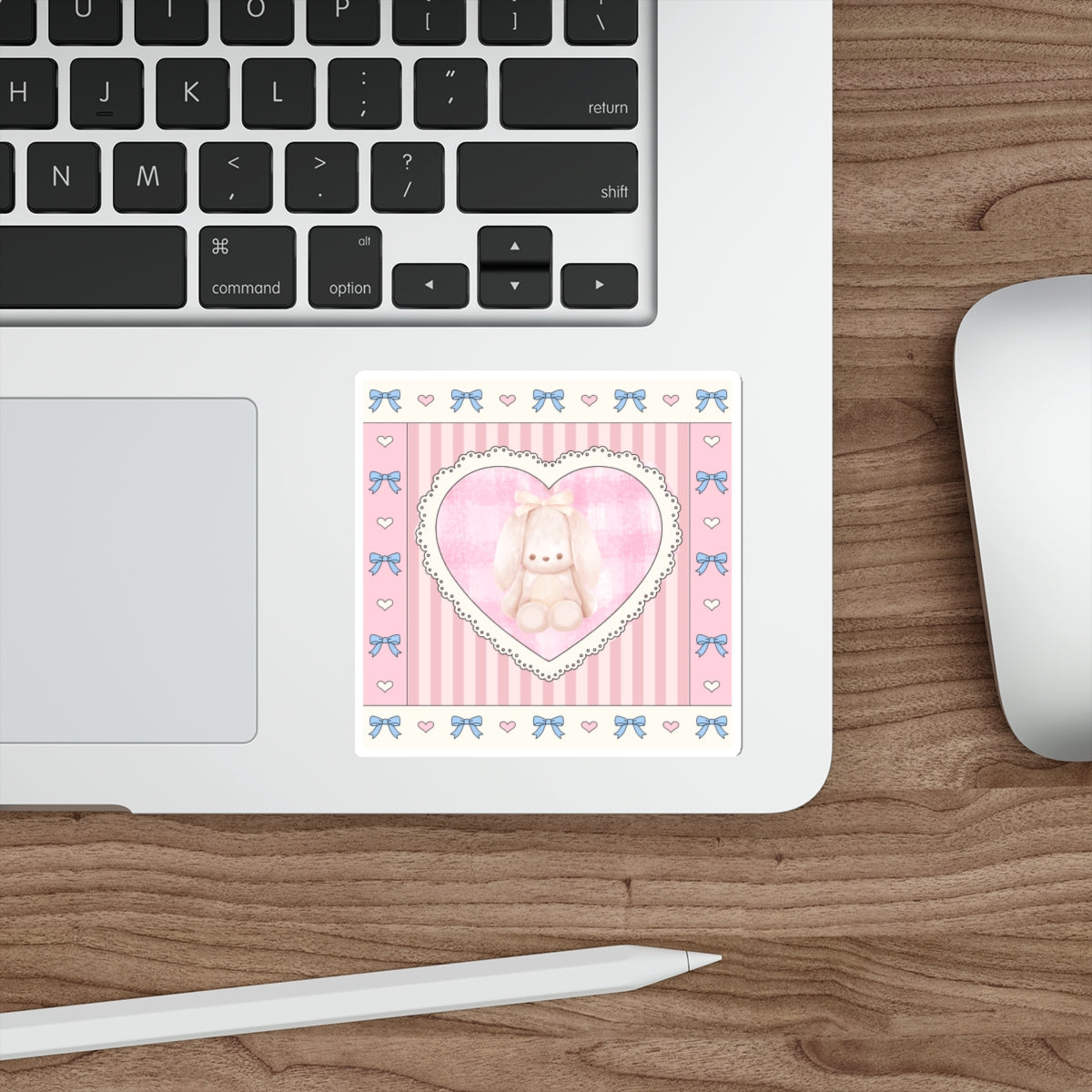Coquette Bunny Heart Die-Cut Stickers, Cute Decor for Gifts, Scrapbooking, Journaling