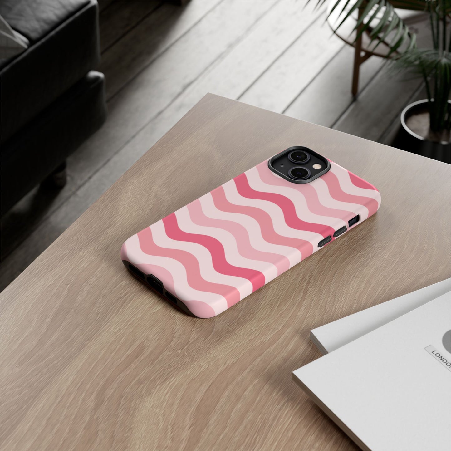 Stylish Phone Case with Wavy Pattern, Cute Phone Cover, Chic Gift for Her, Trendy Cellphone Protection, Valentine's Day Gift, Summer Vibe