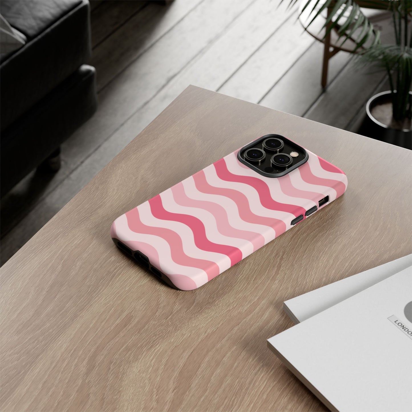 Stylish Phone Case with Wavy Pattern, Cute Phone Cover, Chic Gift for Her, Trendy Cellphone Protection, Valentine's Day Gift, Summer Vibe